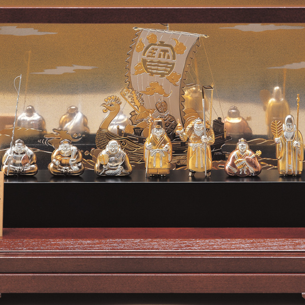 送料無料】 銀製 七福神 B 30g / 武比古 恵比寿 大黒 宝船 置物 幸運