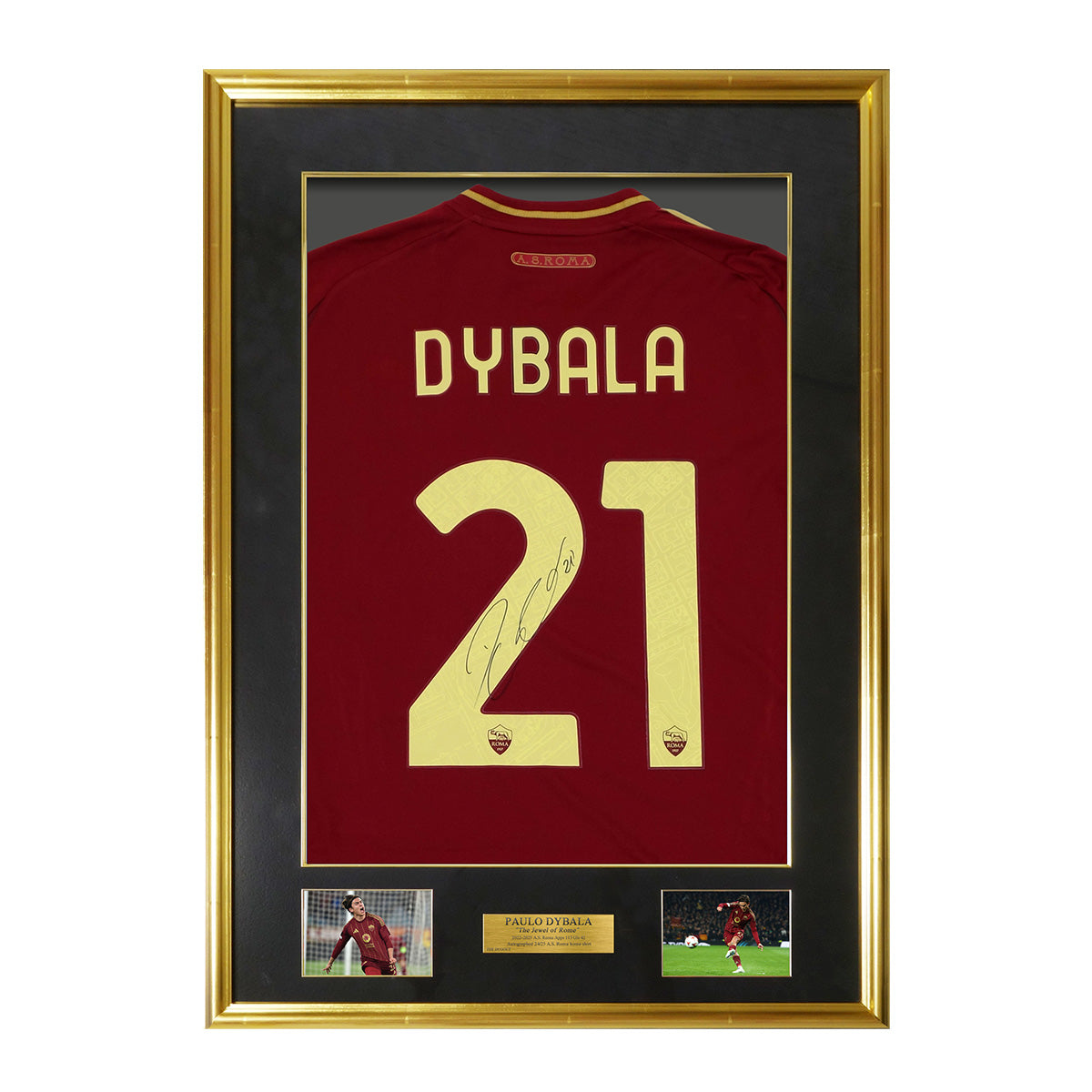 メモラビリア】ディバラ直筆サイン入りASローマ2024-25ホームサッカー