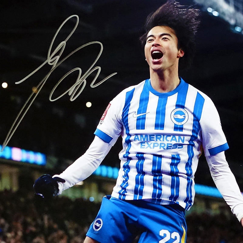 メモラビリア】三笘薫 直筆サイン入りブライトン2024-25フォト特製