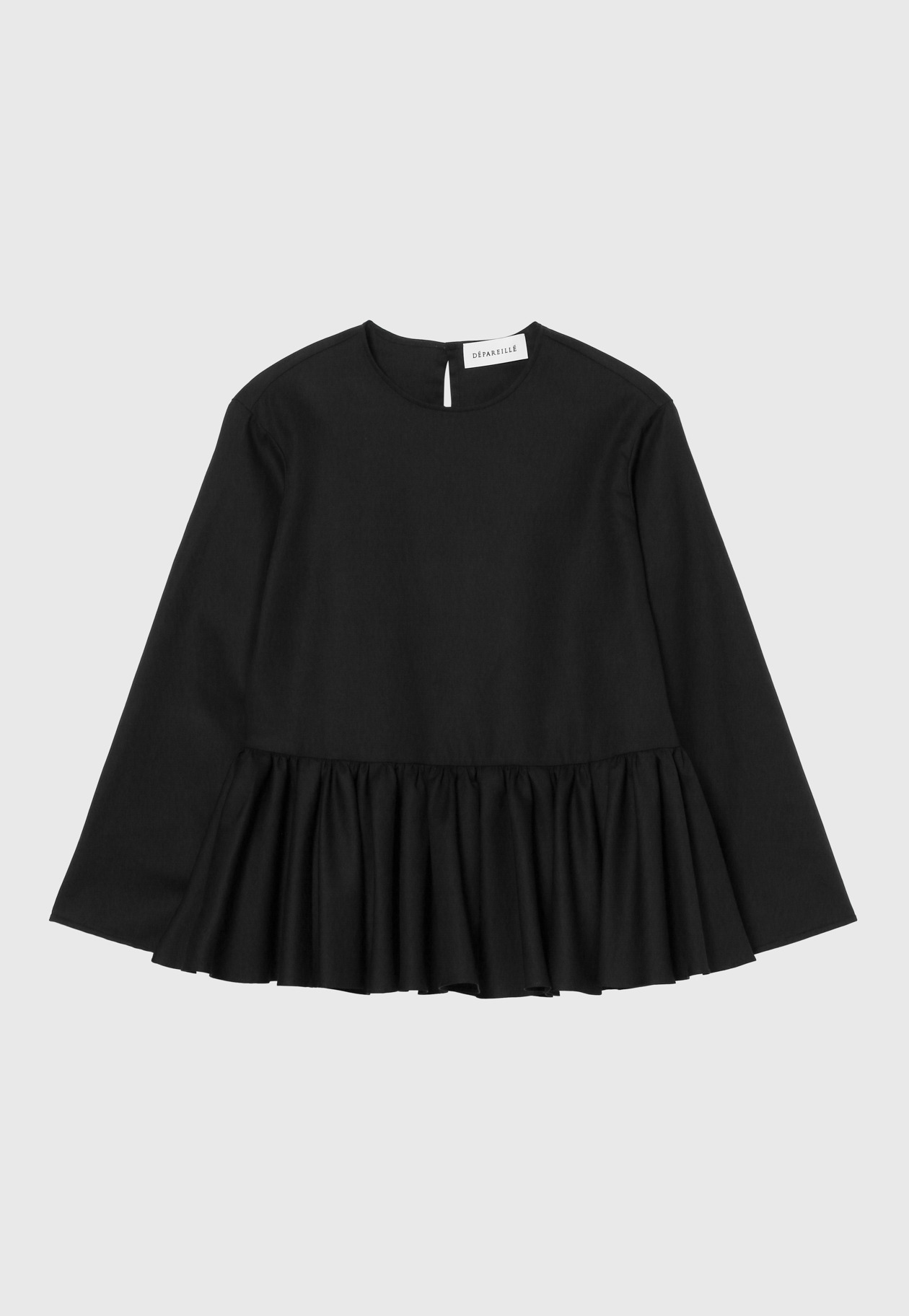 COTTON TYPEWRITER PEPLUM BLOUSE / コットンタイプライターペプラム