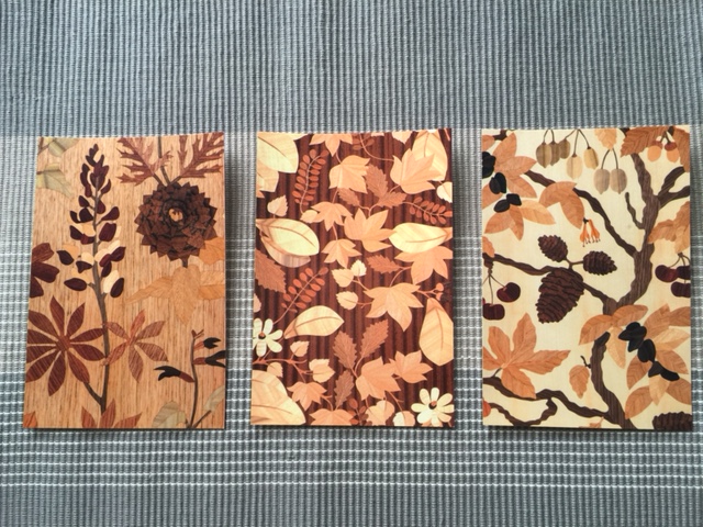 ポストカード｜花、実、葉 ｜木象嵌で作ったオリジナル | 島田晶夫の木