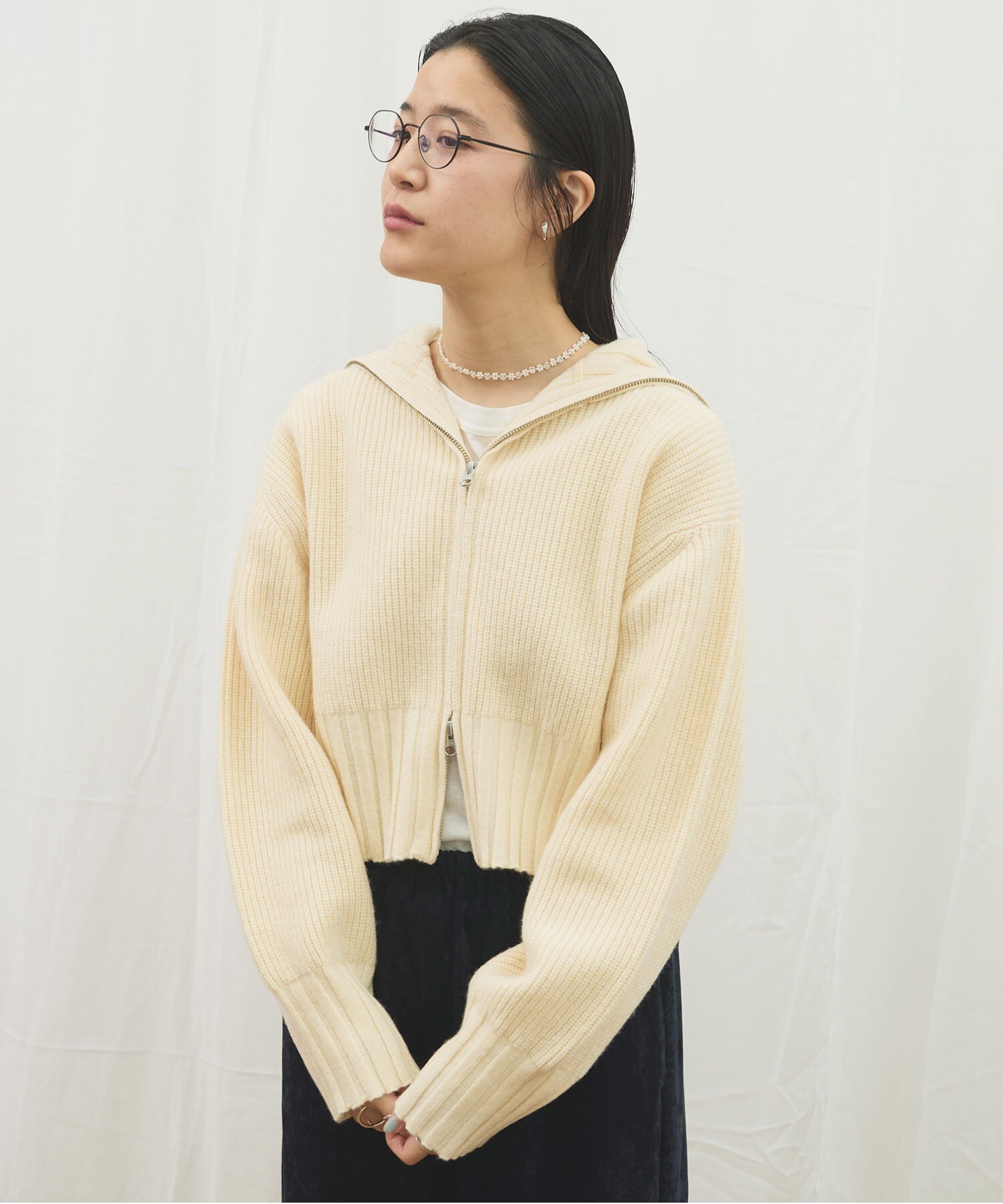 AMBIDEX Store 〇AIR WOOL zip cardigan(F ピンク): l'atelier du savon