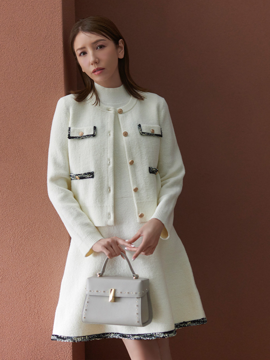 限定カラーあり】トリムミニニットワンピースセット(デイリー