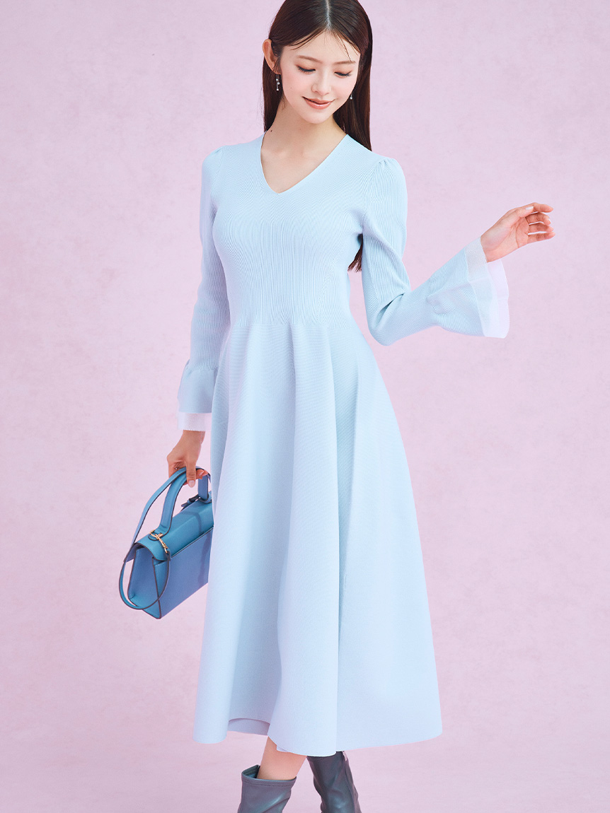 ウォッシャブル】シアーミックスホールガーメントワンピース(デイリー