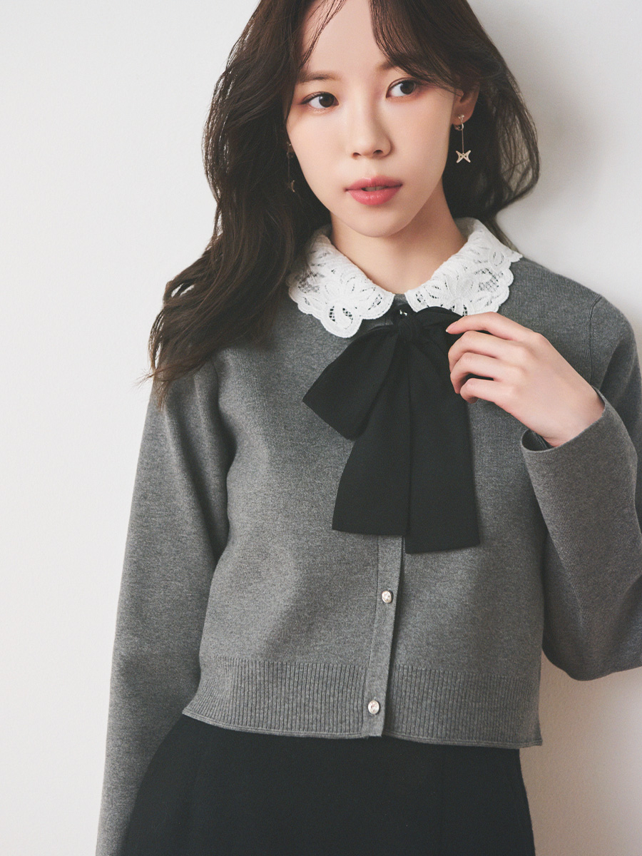 WEB限定】デタッチャブルレースカラーカーディガン(カーディガン