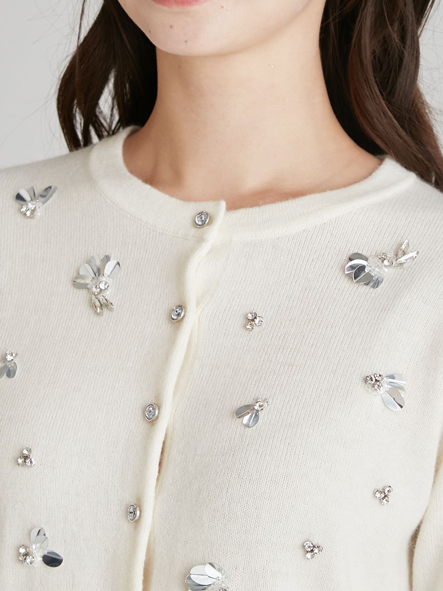 ペタルビジューカーディガン(ニットプルオーバー)｜TOPS（トップス