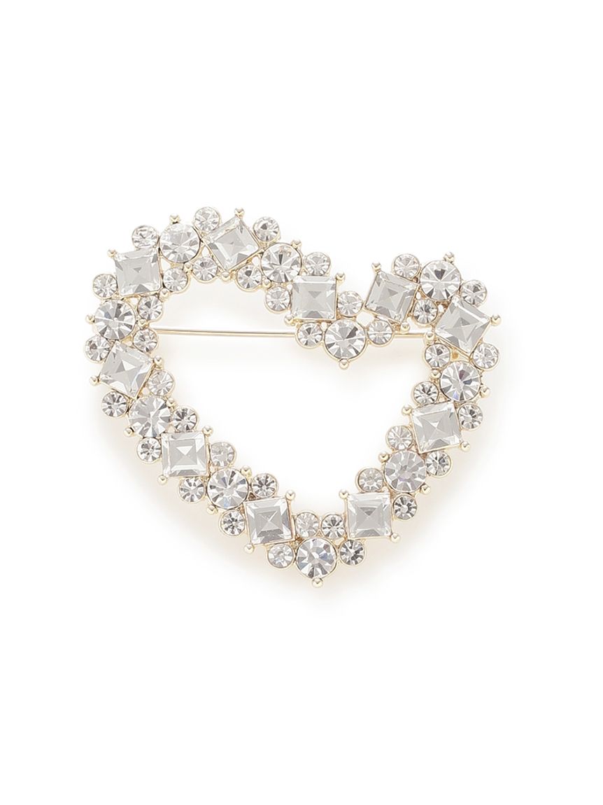 ランダムビジューハートブローチ(ブローチ)｜ACCESSORIES