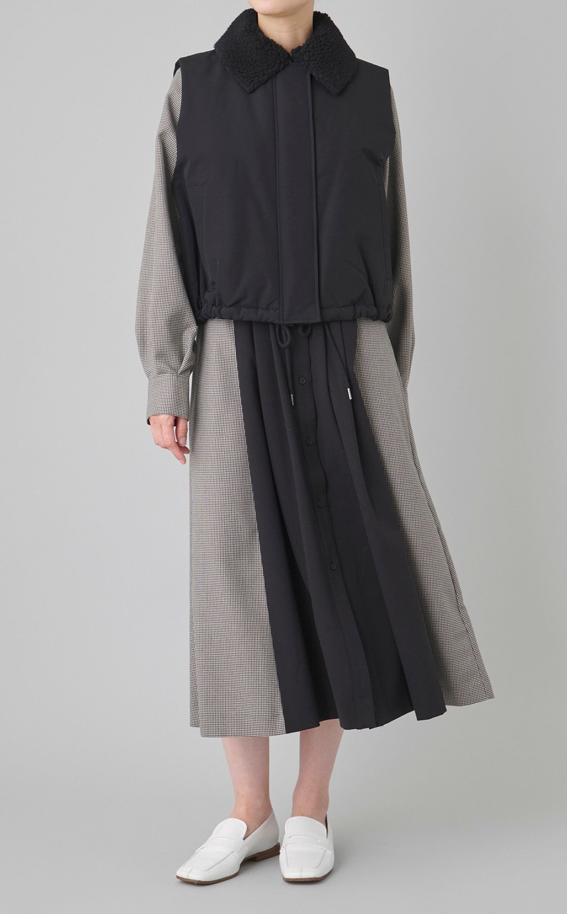 FURFUR｜リブコンビシャツワンピース