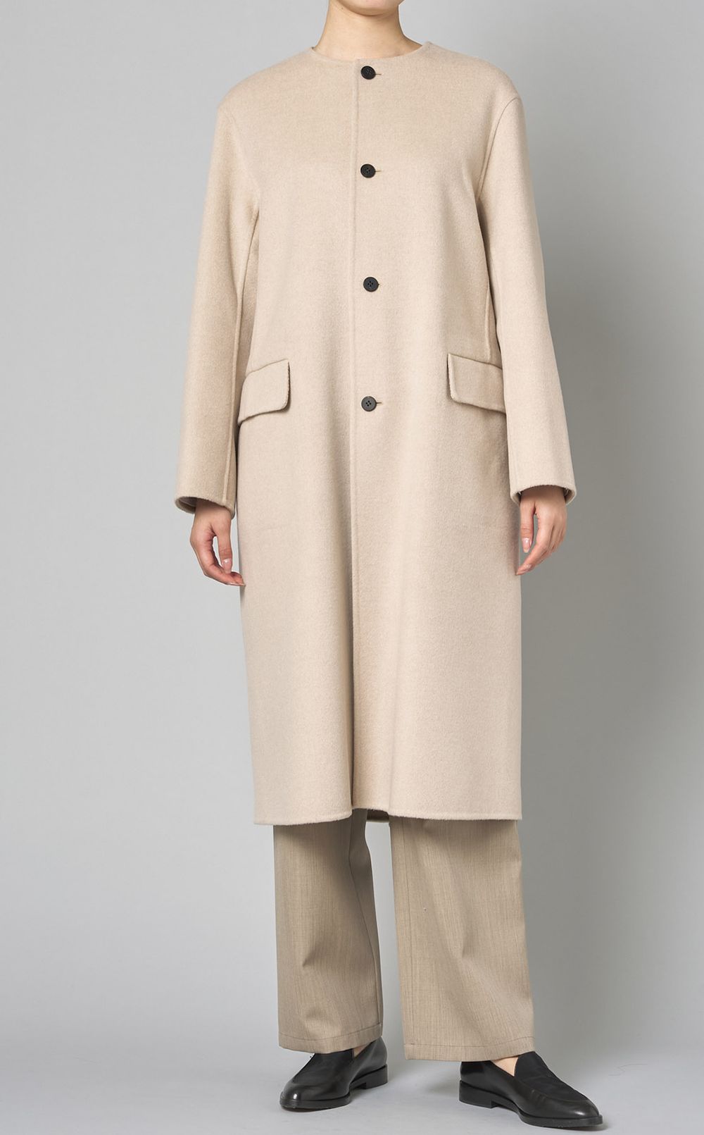 GALERIE VIE｜ダブルフェイスノーカラーコート