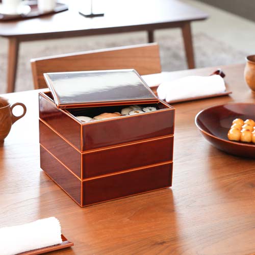 飛騨春慶 元田漆器 Genda 和角三段重 伝統工芸品 木製 お重箱 | MUKU工房