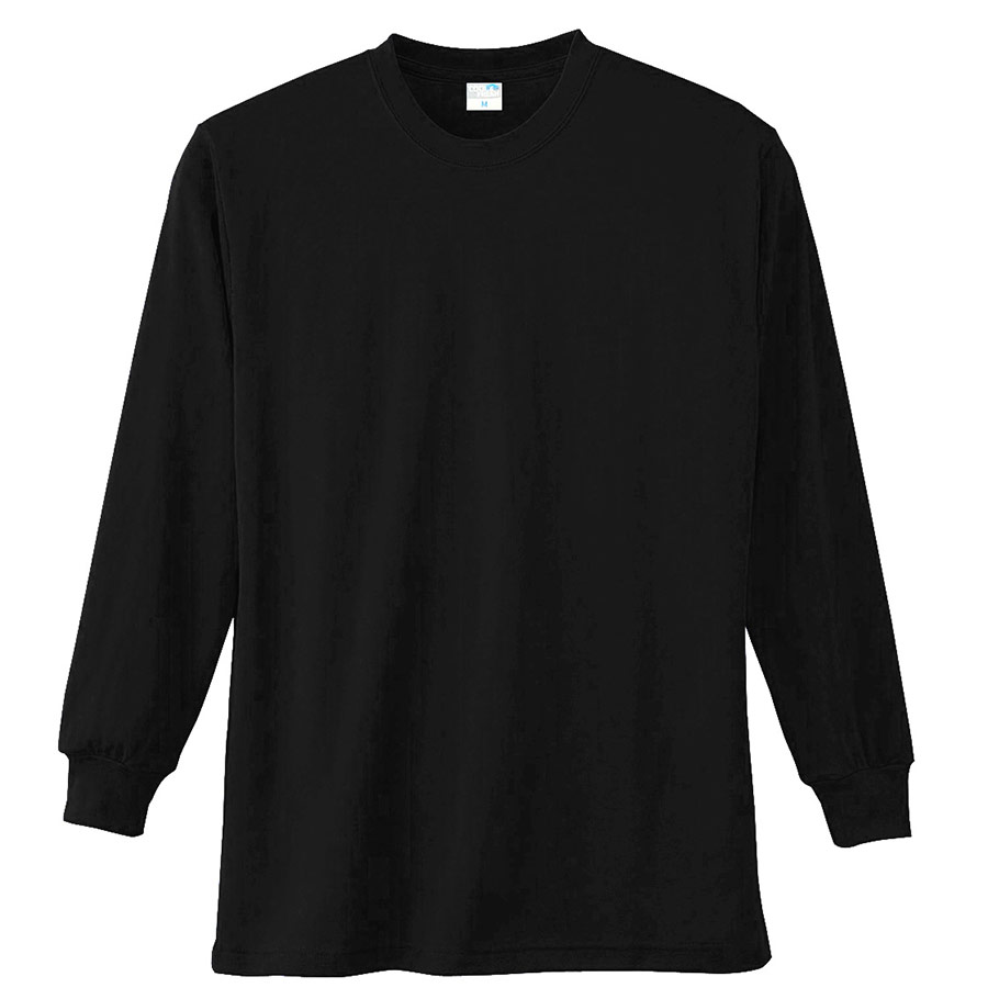 長袖Tシャツ （胸ポケット無） K9009 80 ブラック SS～5L