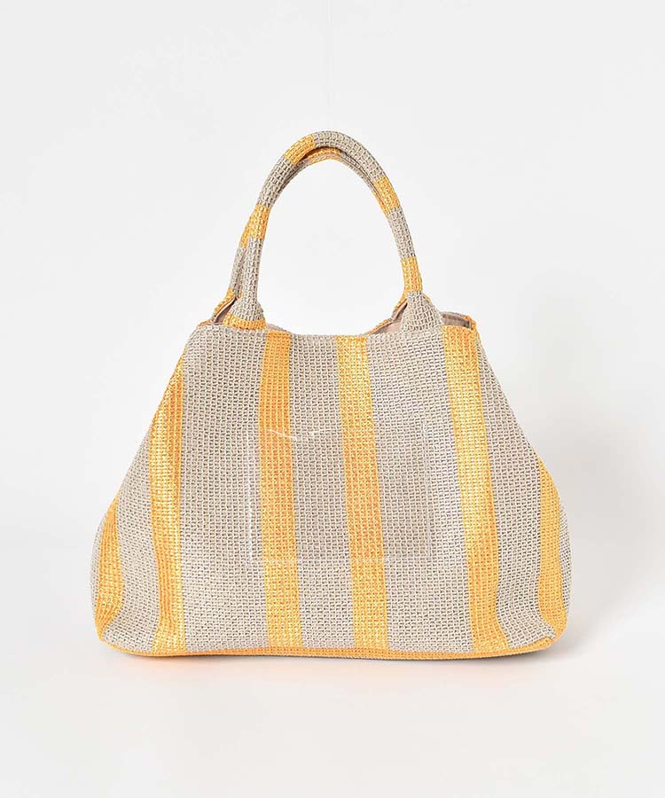 ストライプビッグトート バッグ BAG 雑材バッグ 雑材 ストロー トート