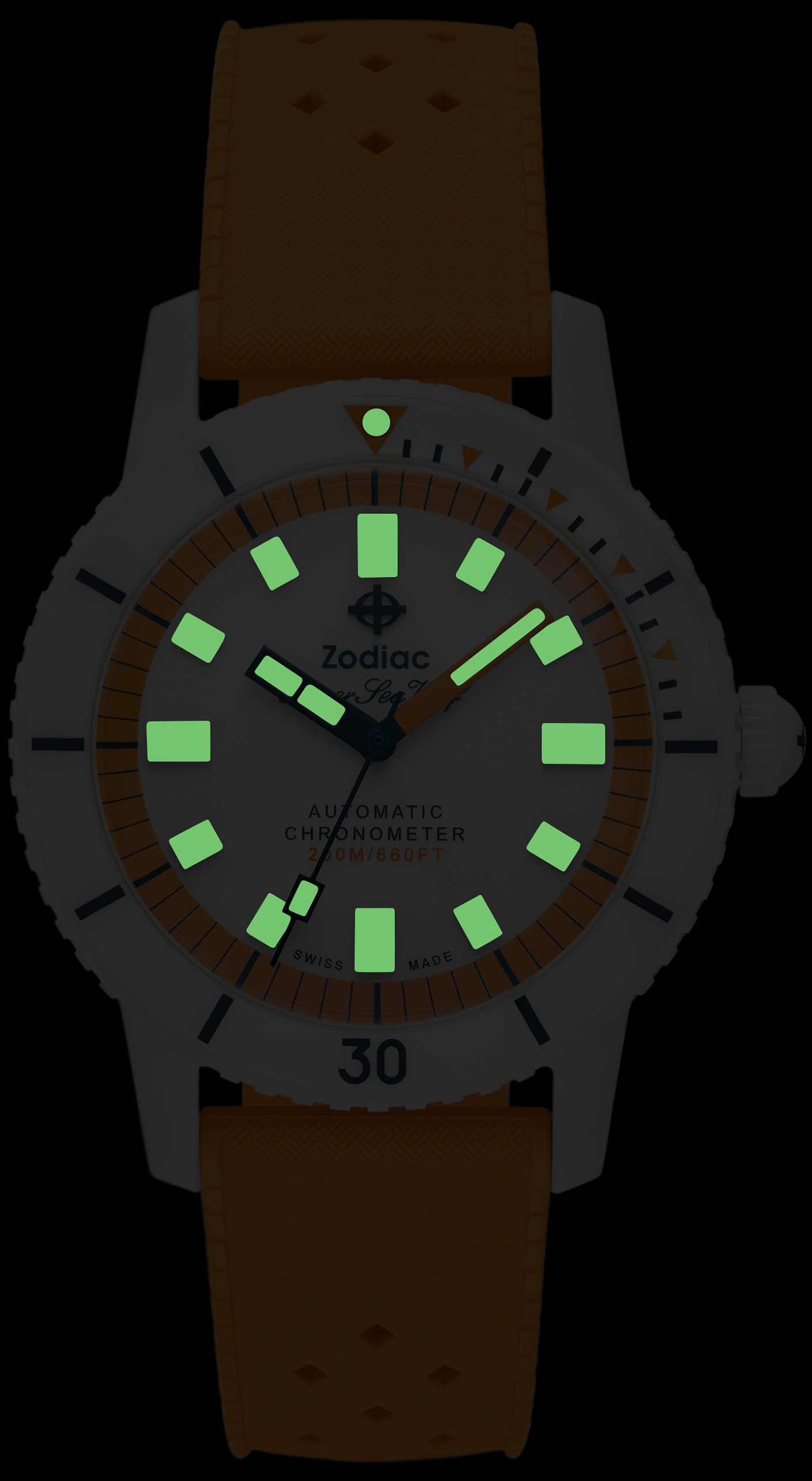 Zodiac ZO9591 Super Sea Wolf Ceramic Edition Orange and White