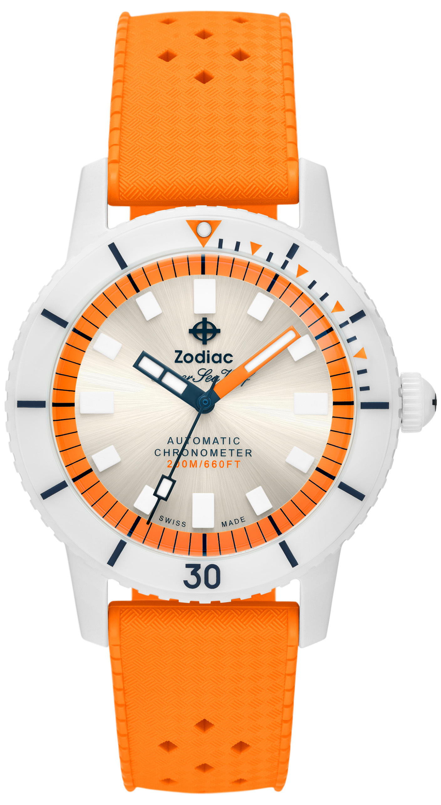 Zodiac ZO9591 Super Sea Wolf Ceramic Edition Orange and White