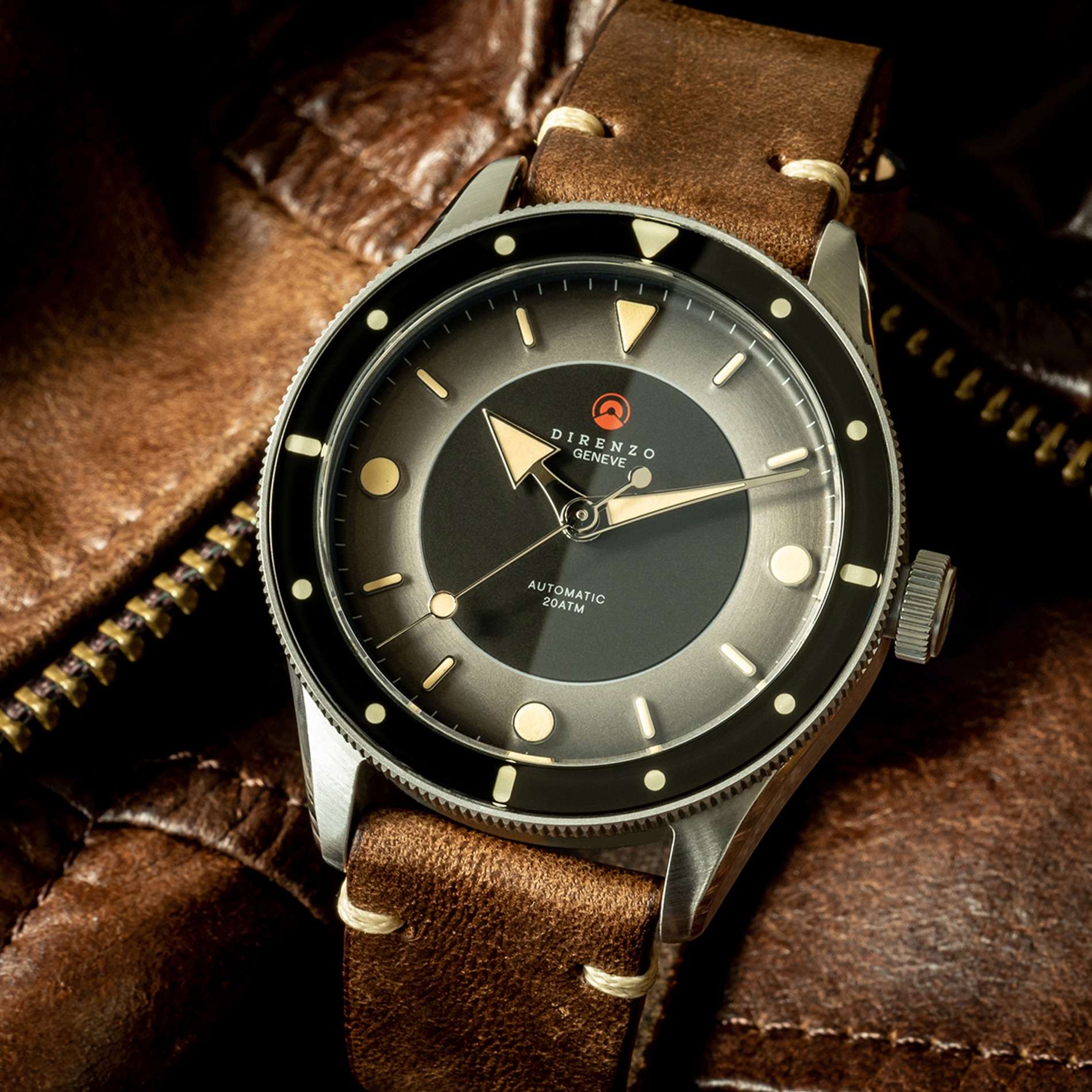 DRZ 03 - DRZ 05 Leather strap 20mm - Direnzo Watches