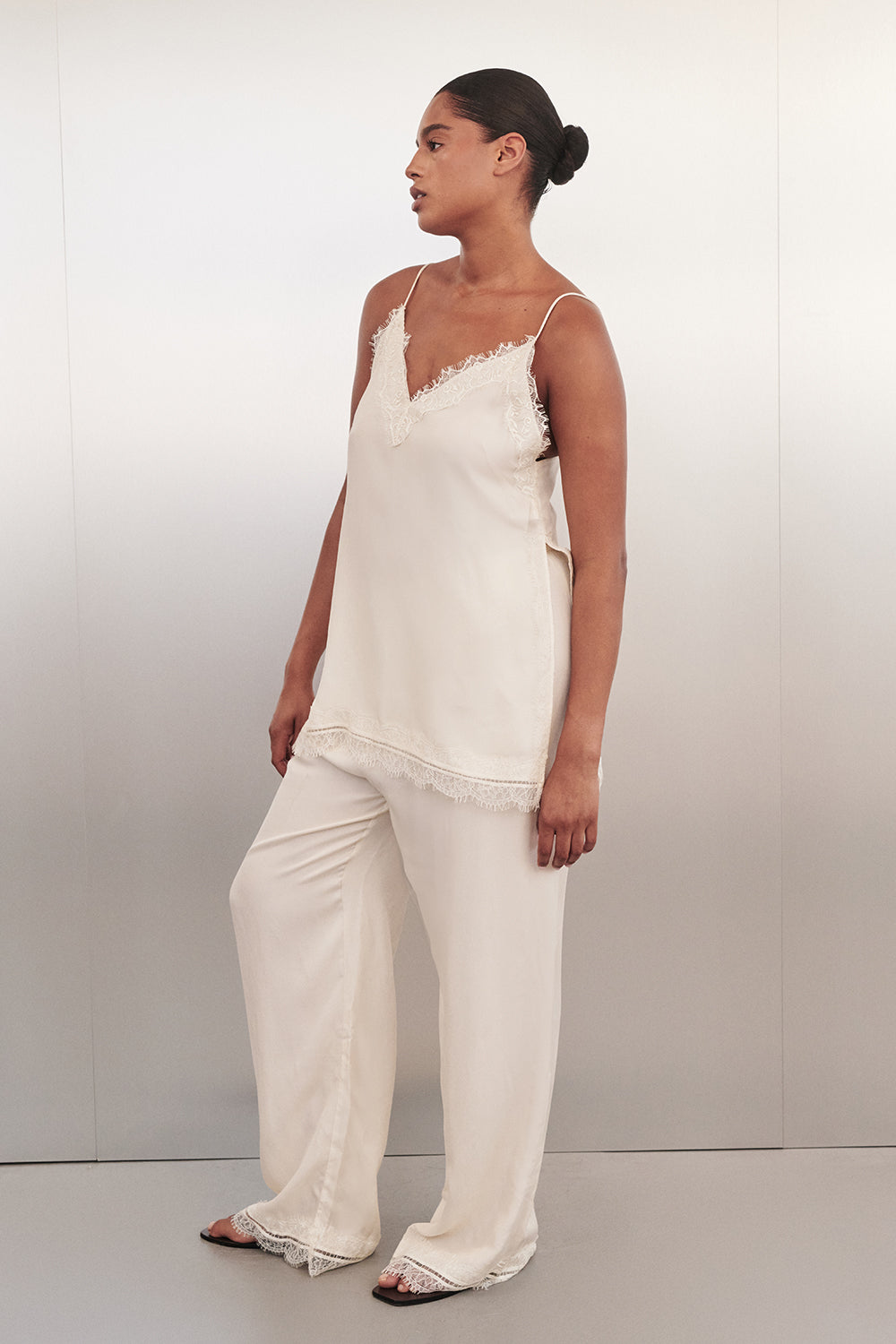 ANDREA SANDSTONE CUPRO LACE TOP – DISSH