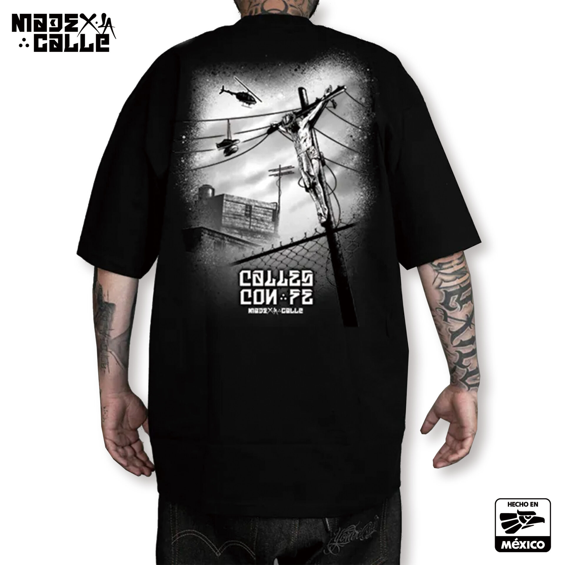 Made x la calle】マドレラカジェ Calles T-Shirt 黒 メキシコ産 MXLC