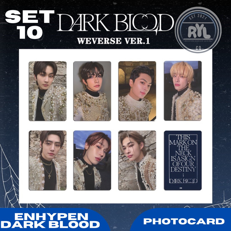 7 pcs/set] EN- 'Dark Blood' Album Photocards with BACK print