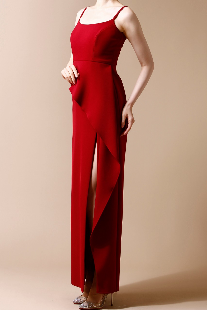 BCBG MAXAZRIA ルージュ ロングタイトドレス｜ハイブランドのドレス