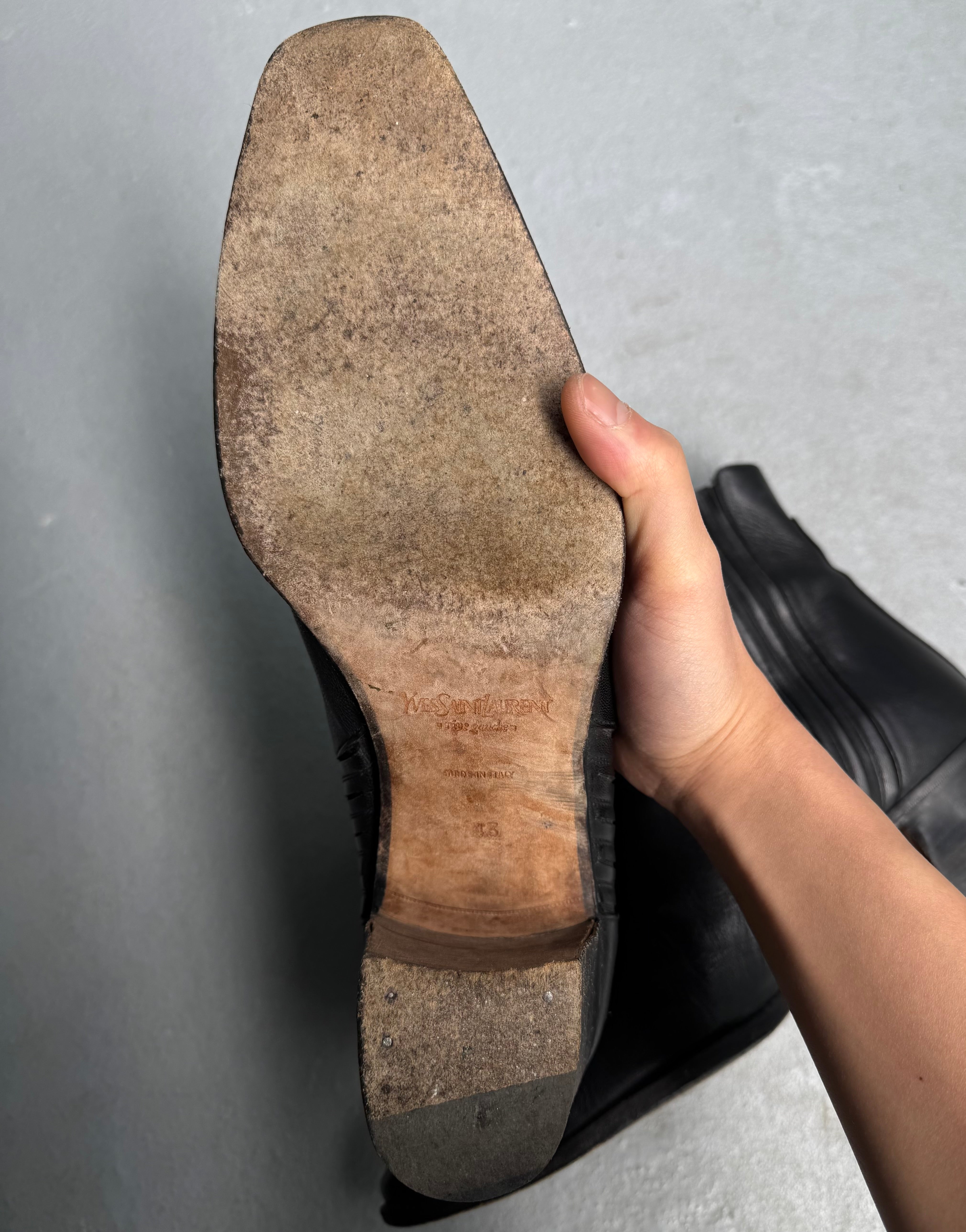 YSL Rive Gauche SS04 by Tom Ford 40mm Heel 'Johnny' Leather Boots