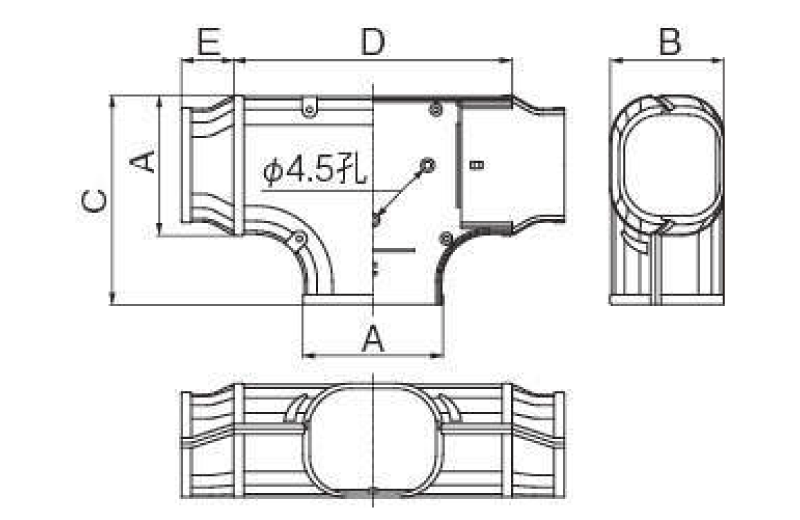 因幡電工】SD T型ジョイント分岐用 77サイズ (アイボリー) ST-77-I