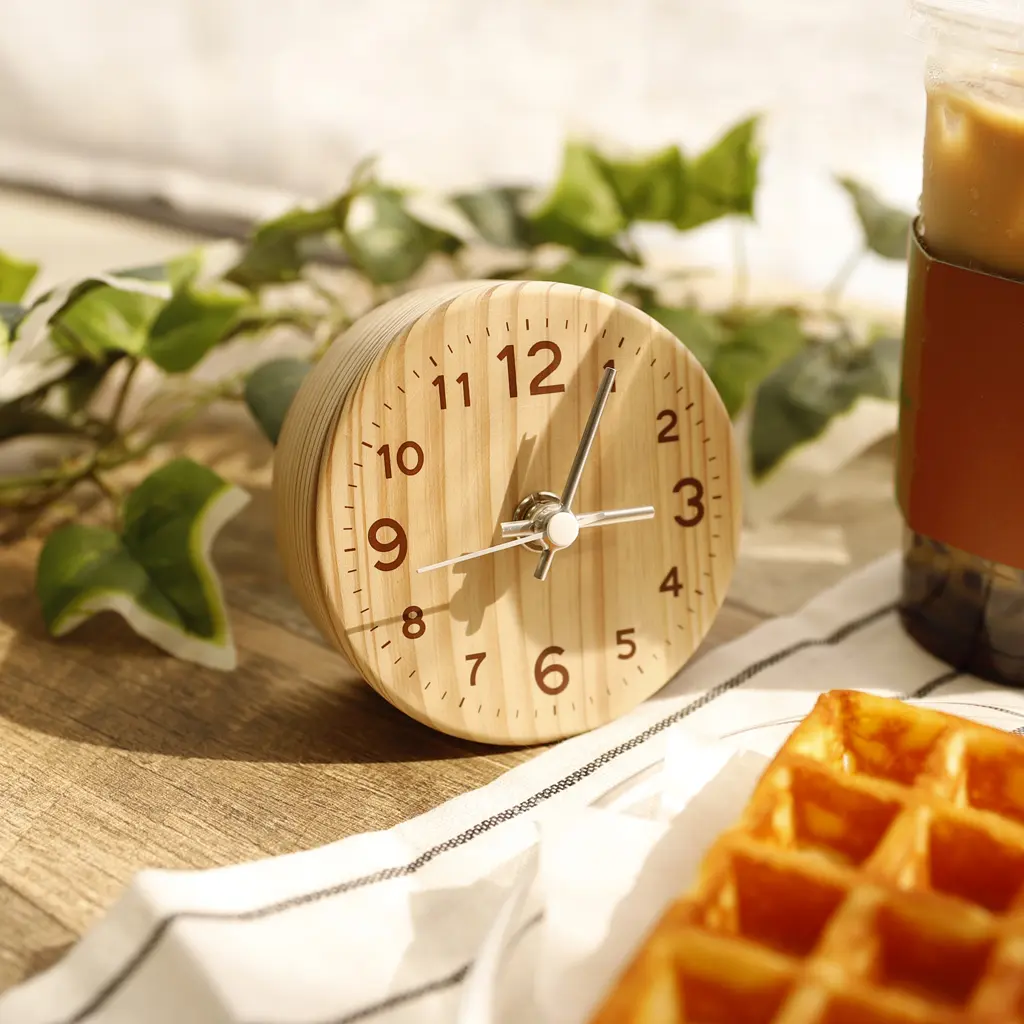 まる置時計 | ノベルティや記念品でSDGsに間伐材、木製グッズのWood+
