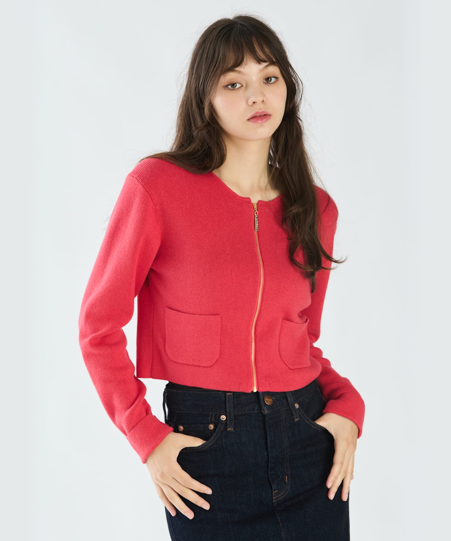 コットンニットジップカーディガン ｜To b. by agnès b.（トゥービー