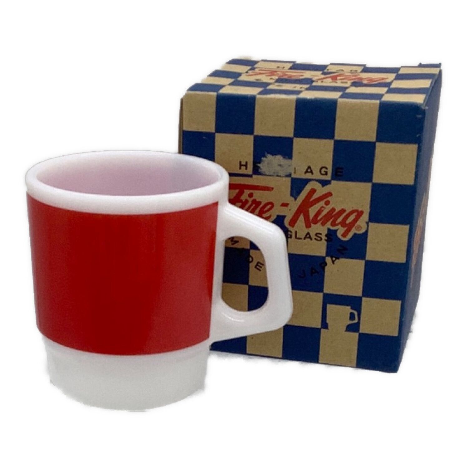 Fire King (ファイヤーキング) MILK GLASS レッド｜トレファクONLINE