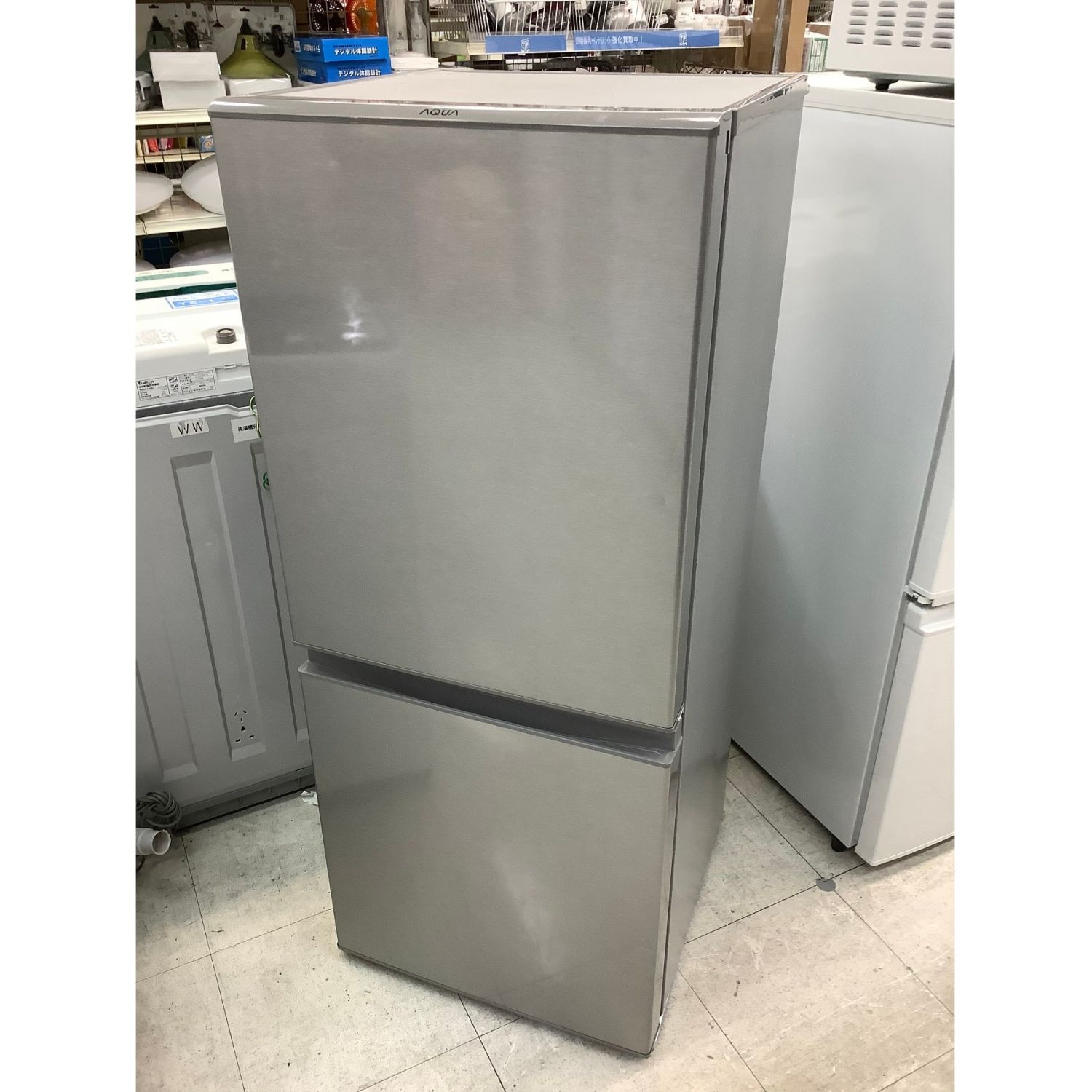 AQUA 冷凍冷蔵庫 AQR-13J(S)ドアポケット割れあり◇2020年製6ヵ月保証