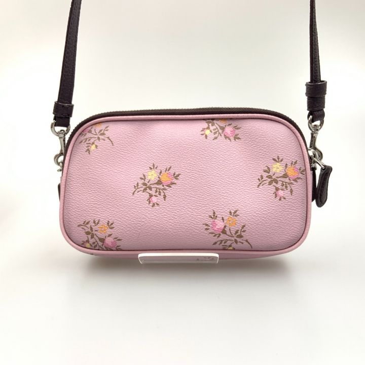 COACH コーチ 花柄 ショルダーバッグ 花柄ｼｮﾙﾀﾞｰ ピンク - 中古バッグ
