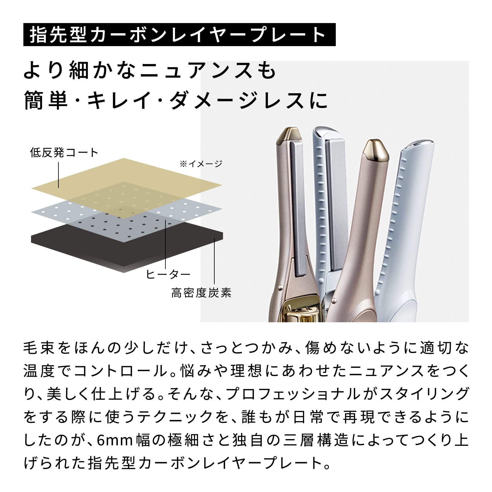 リファフィンガーアイロン ST6（シャンパンゴールド） ヘアアイロン