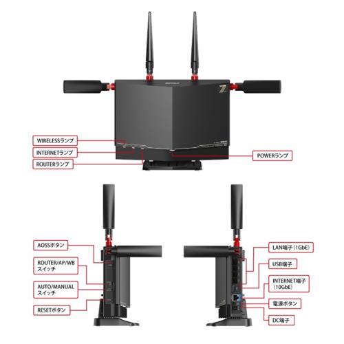 バッファロー(BUFFALO) WXR9300BE6P Wi-Fi 7 be 5764＋2882＋688Mbps