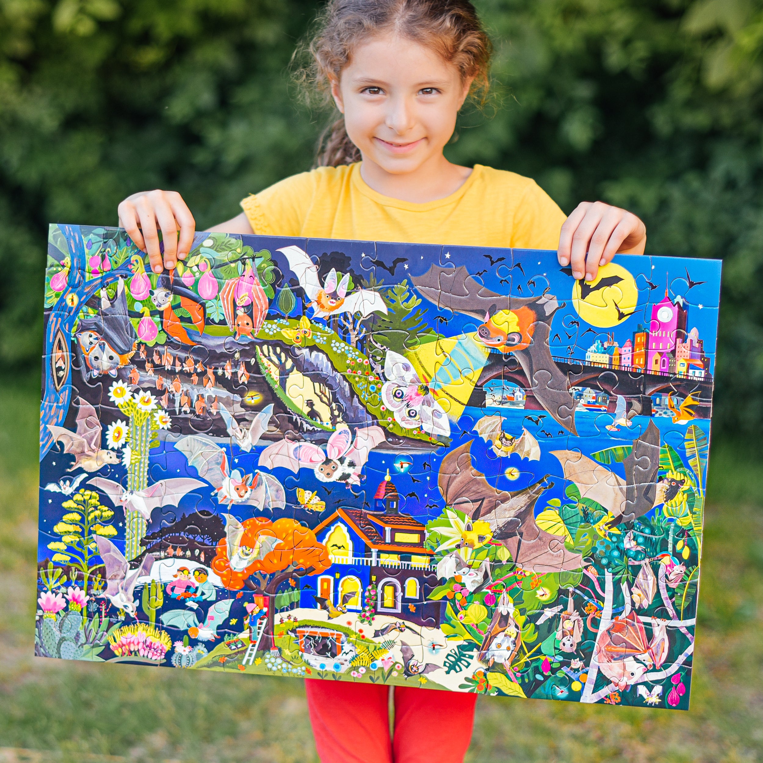 Love of Bats 100 Piece Jigsaw Puzzle Glow in the Dark eeBoo Kids 5+