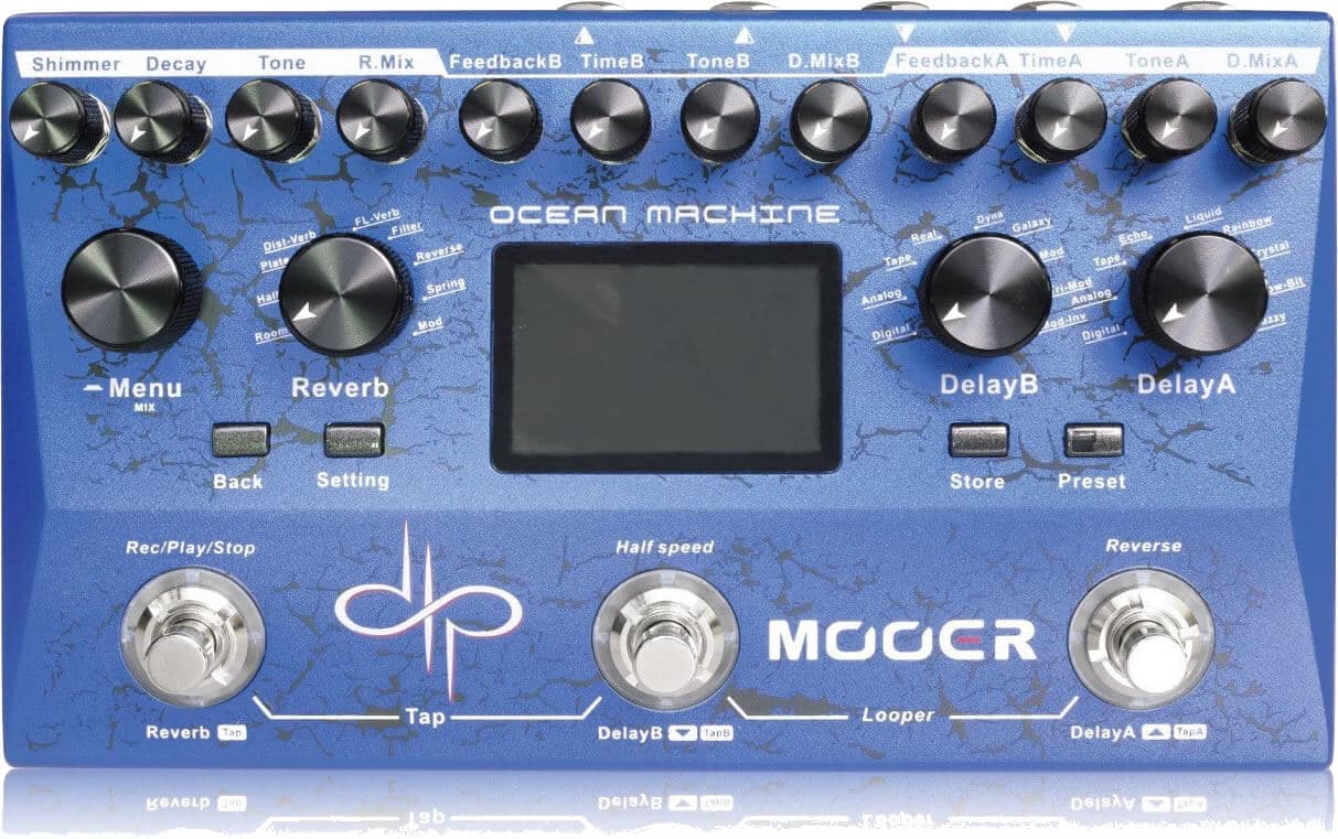 Mooer Ocean Machine - リバーブ／ディレイx2基／ルーパーを搭載した多