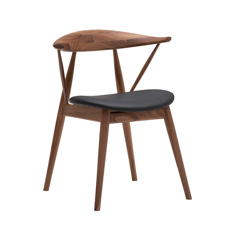 アームレスチェア CB6001 ブラック ウォールナットナチュラル 通販