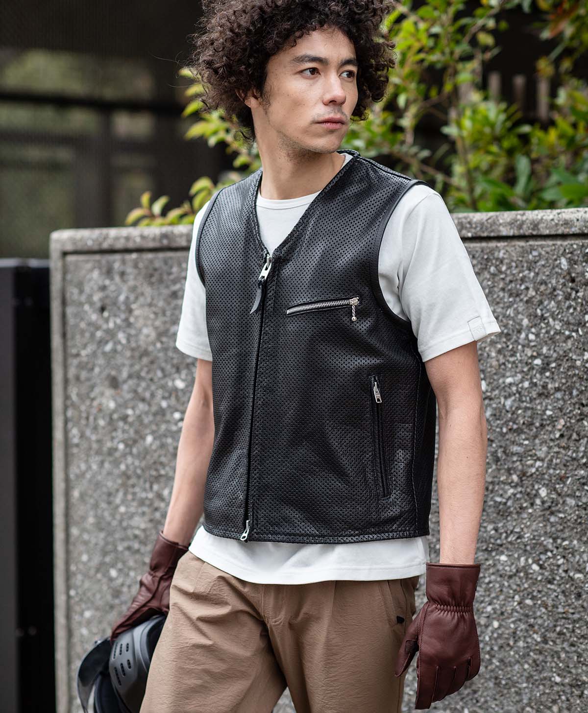 革ベスト パンチング レザーベスト｜カドヤ公式オンラインショップ｜PL