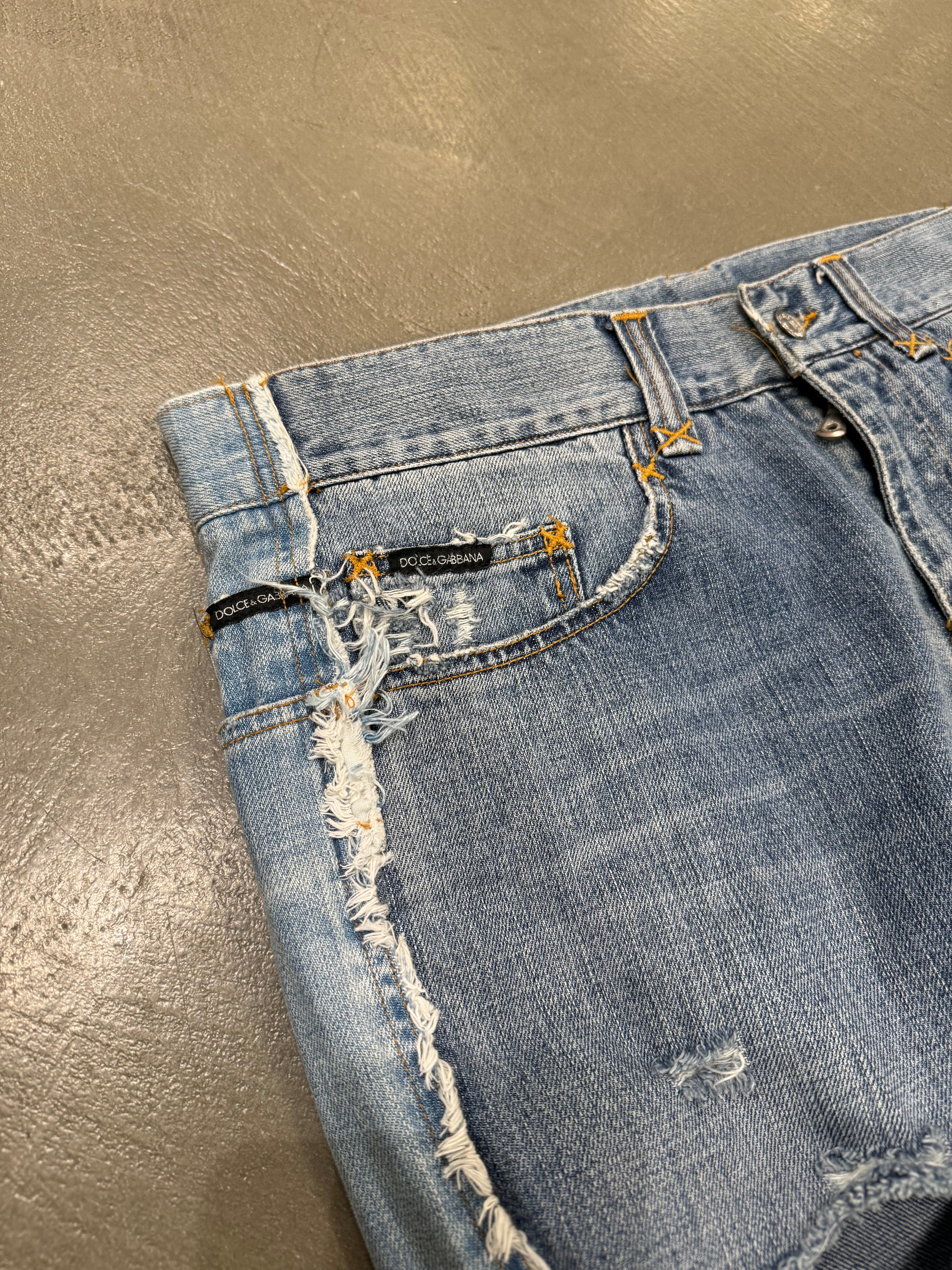 S/S2004 Dolce & Gabbana David Beckham reconstructed jeans