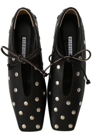 PIPPICHIC(ピッピシック)｜AMBER スタッズフラットシューズ/ダーク