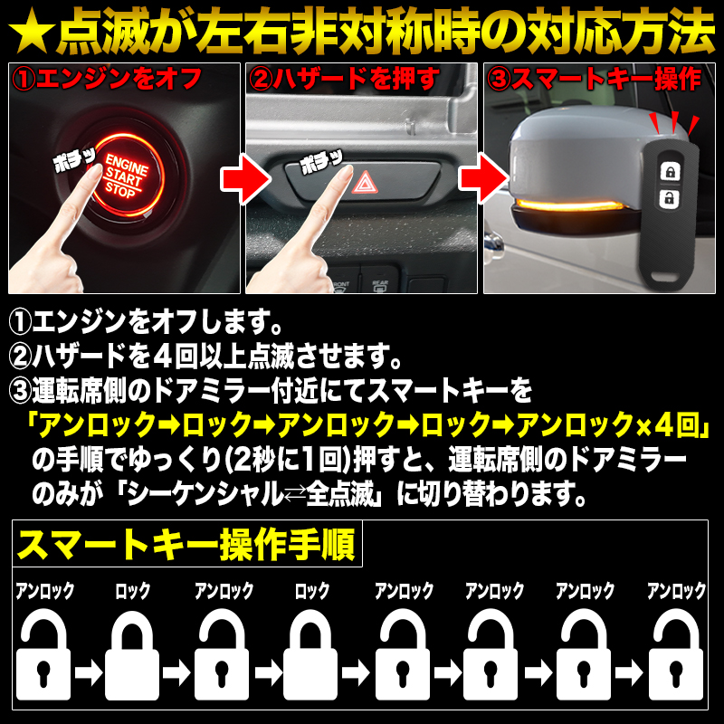 改良版】ホンダ 汎用 LEDドアミラーシーケンシャルウインカー【車検対策】
