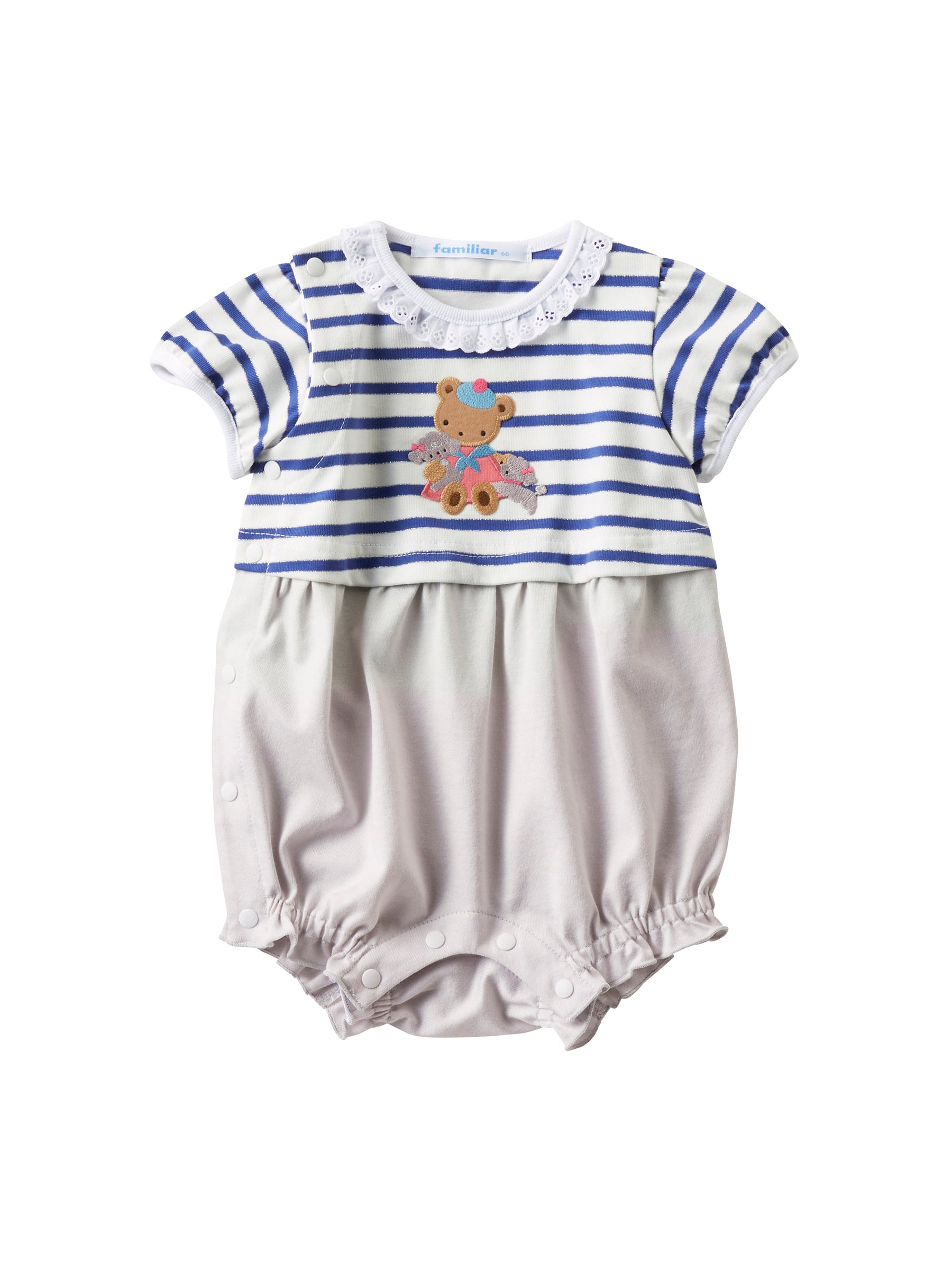 新品】ファミリア familiar 袖付ロンパス 150106 サイズ60 袖付き