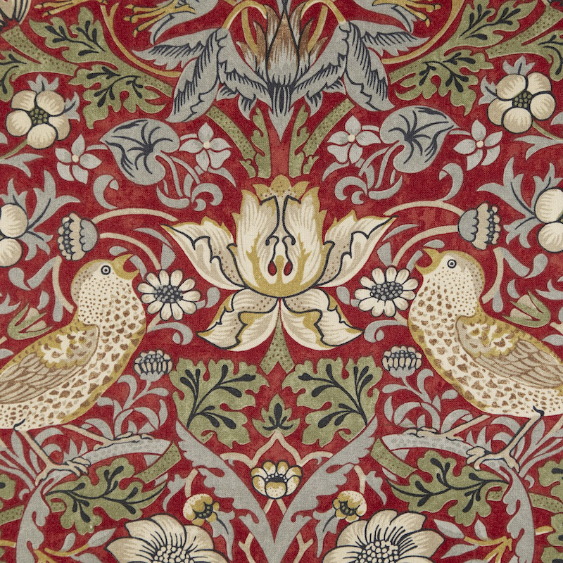 Fairy Cotton / ウイリアム・モリス いちご泥棒 レッド 72*50