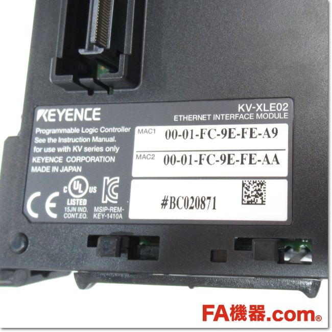 FA機器ドットコム / KV-XLE02 Ethernetユニット 2ポート(KEYENCE) | FA