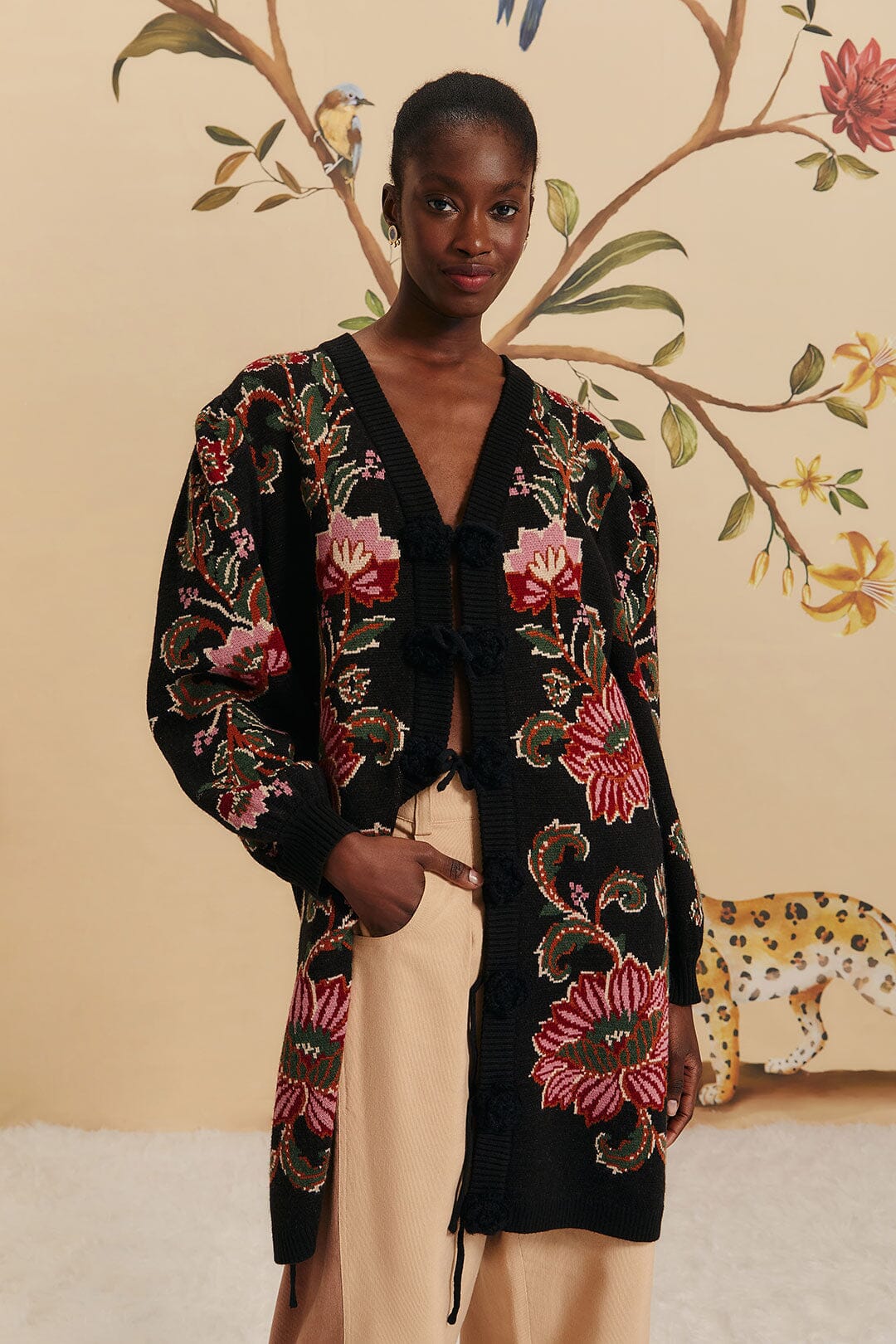 Black Ravenala Knit Midi Cardigan – FARM Rio