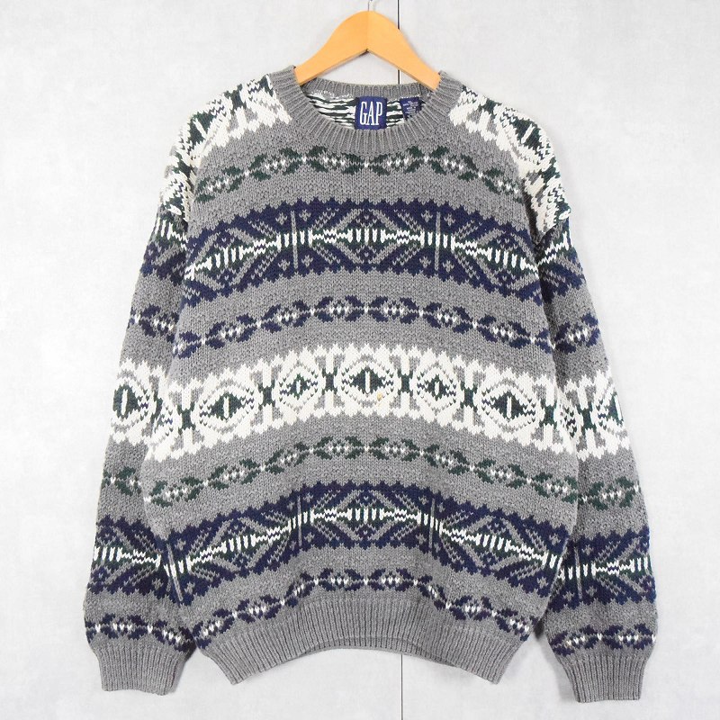 90s 90年代 オールドギャップ OLD GAP グレー 総柄| ビンテージ古着屋