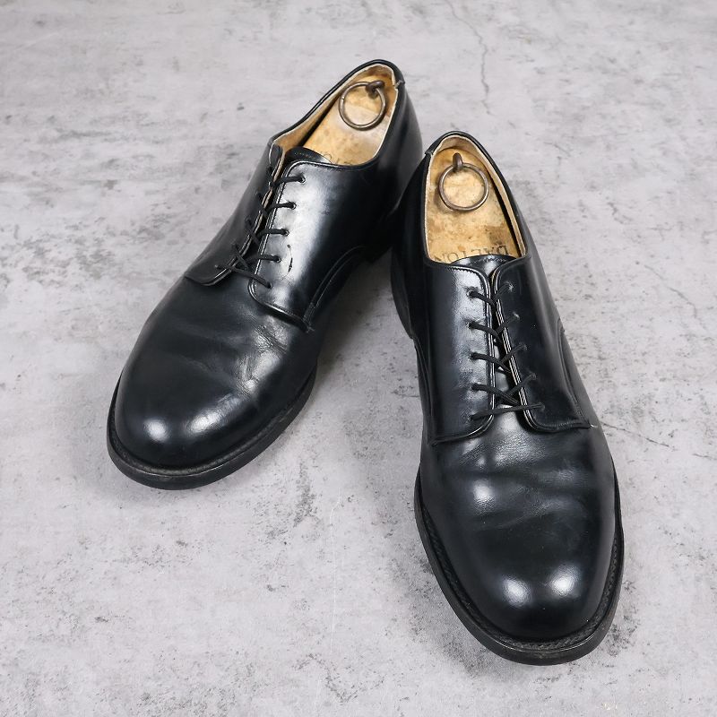 80年代 80s アメリカ軍 米軍 ミリタリー 海軍 革靴 レザー 黒 ブラック