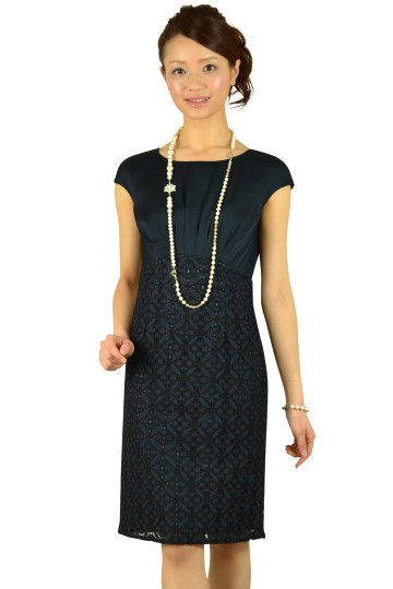 Tadashi Shoji 上質ネイビーティアードドレス (M〜L) をレンタル