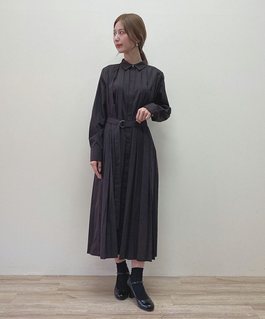 プリーツロングシャツワンピース/COUPE LE COEUR [43PE03j001] | F
