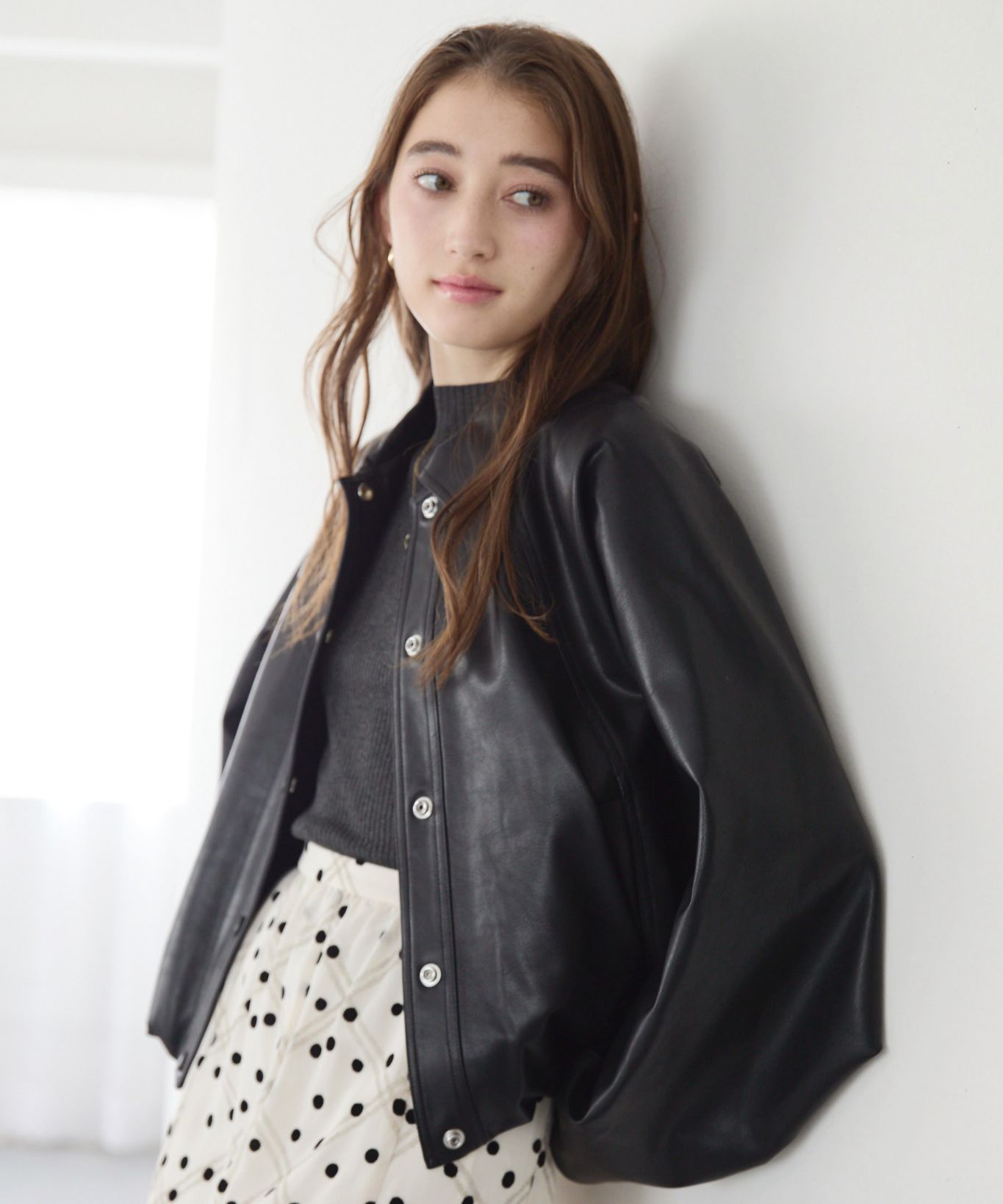 スエード調&合成皮革ドルマンスリーブブルゾン｜Stola.（ストラ）公式