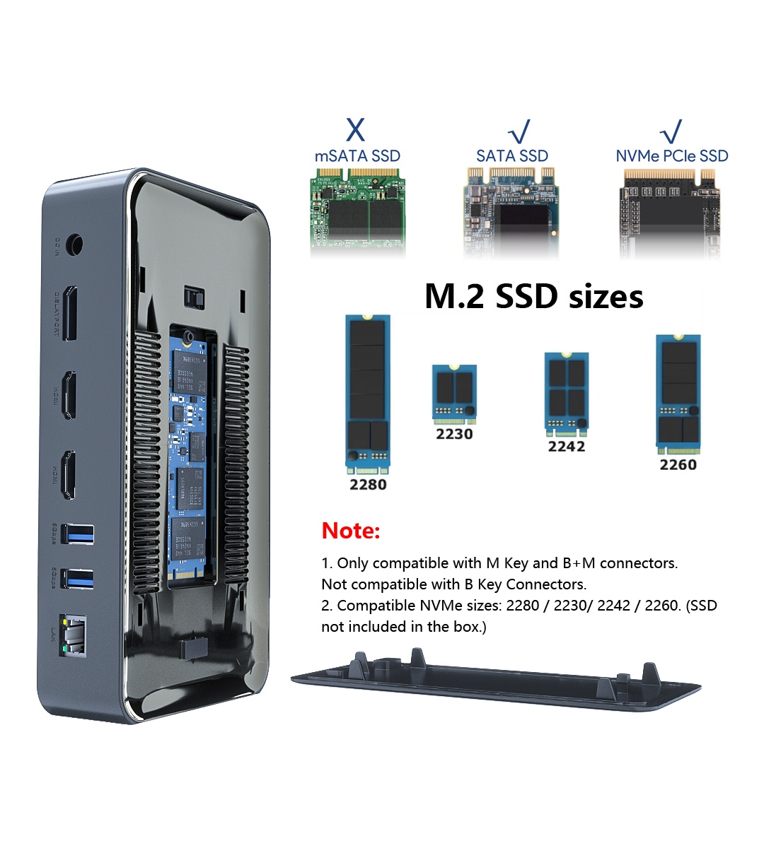 USB-C 4K Triple Display 13-in-1 Docking Station with M.2 PCIe and