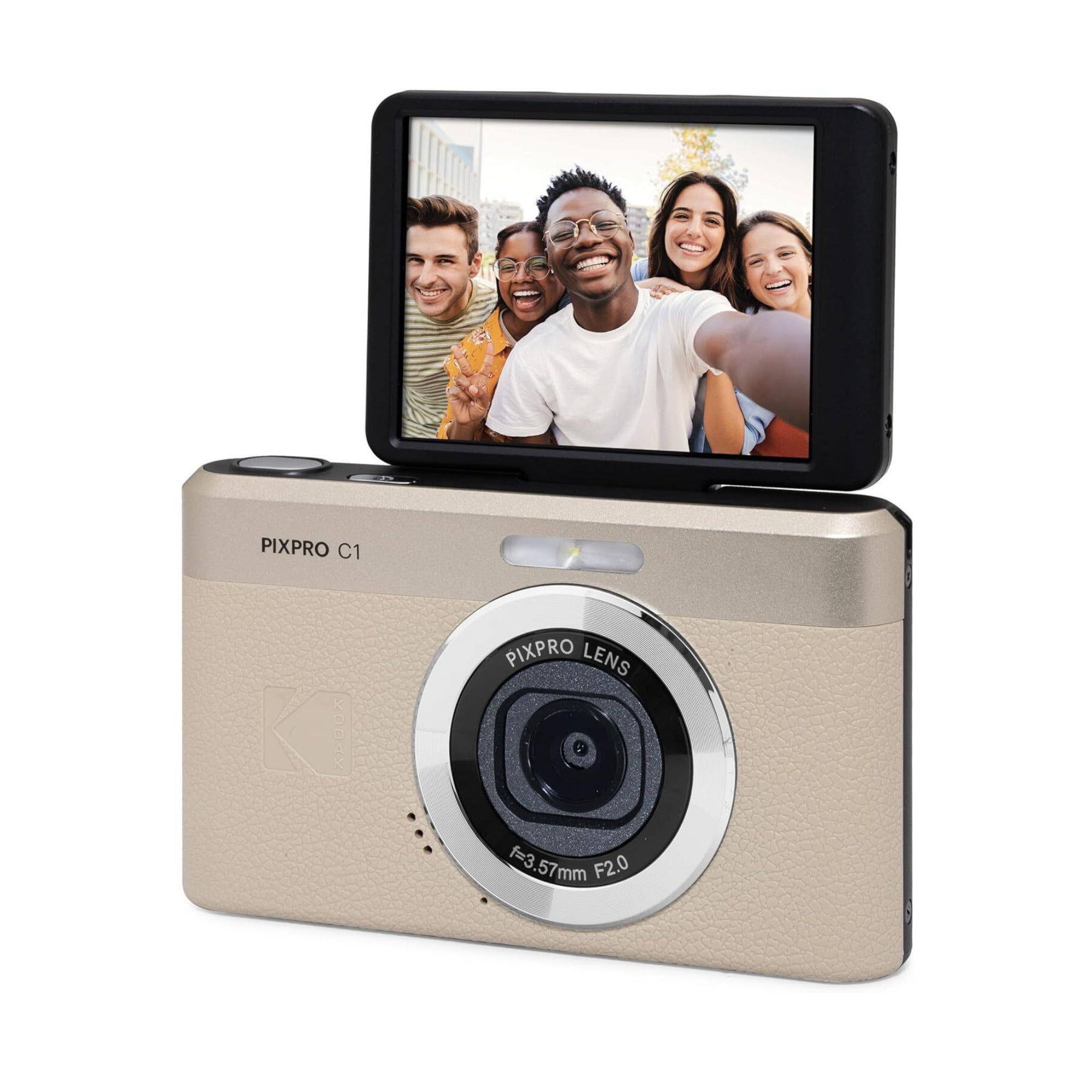 KODAK PIXPRO C1 13MP Digital Camera (Tan) with MicroSD Card and